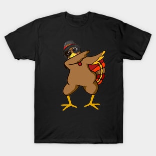 Funny Dabbing Turkey Thanksgiving Outfit Clothes T-Shirt